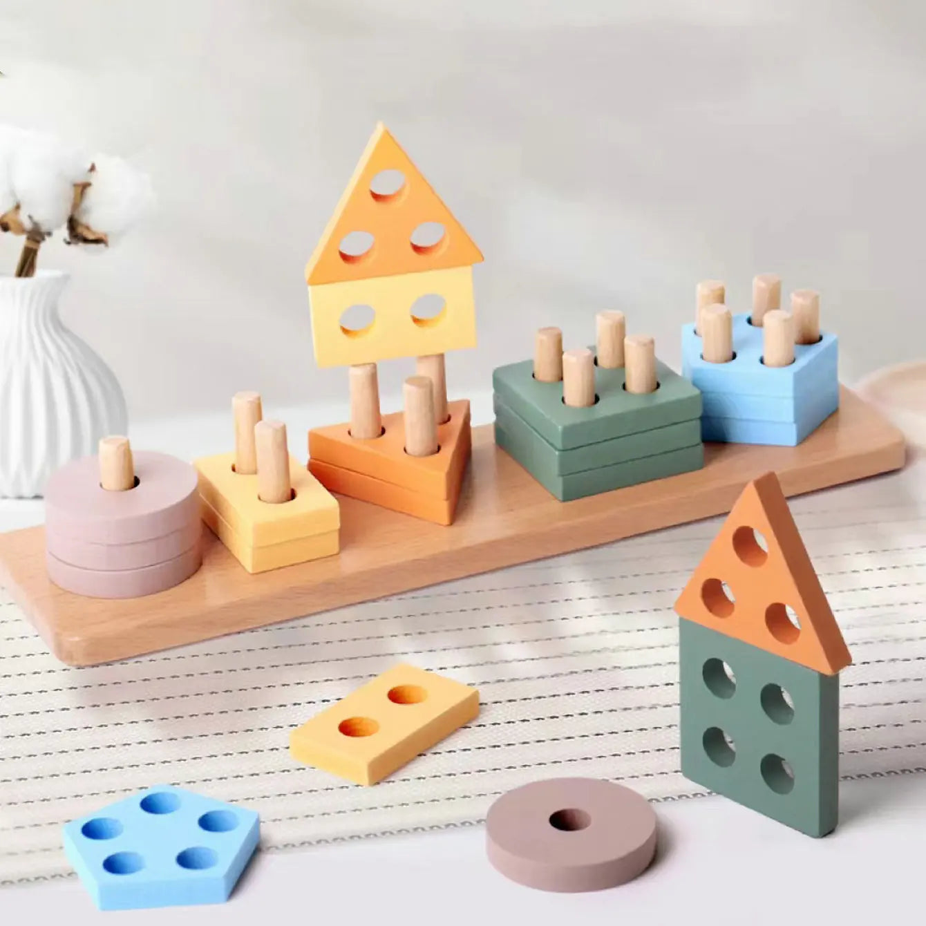 Montessori-Wooden Sorting & Stacking Toys