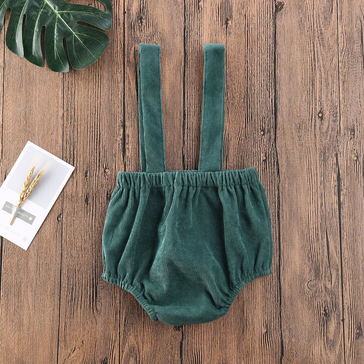 Christmas Unisex Corduroy Suspender Rompers