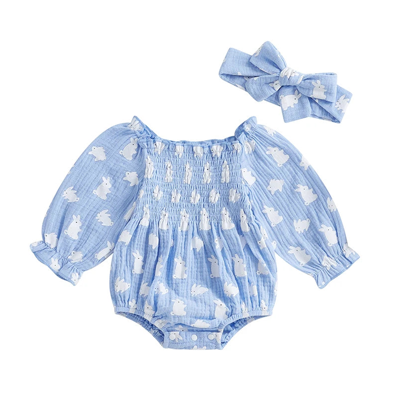 Tregren Baby Girls Valentine's Day Bodysuits with Headband