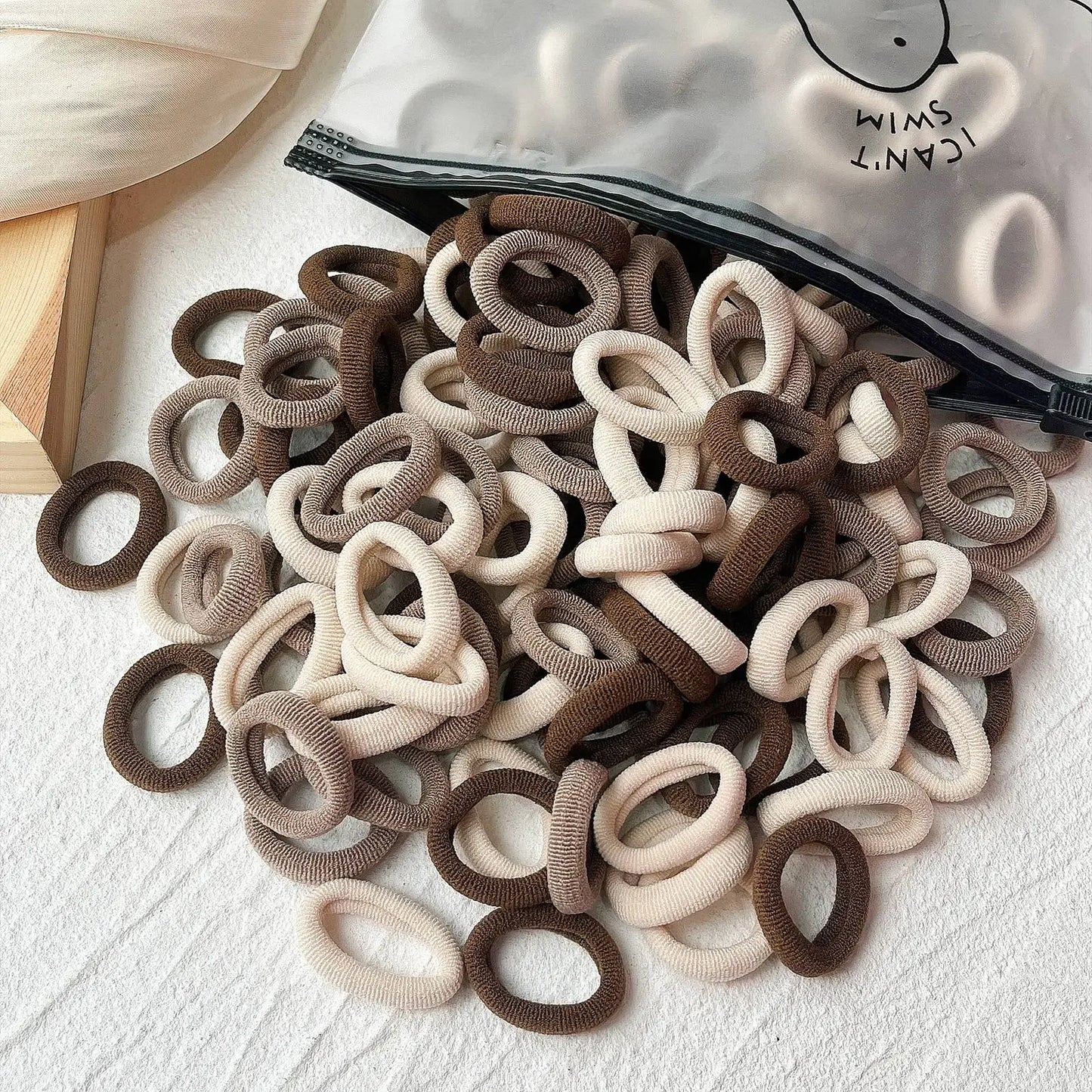 50PCS Colorful Basic Nylon Ealstic Hair Ties