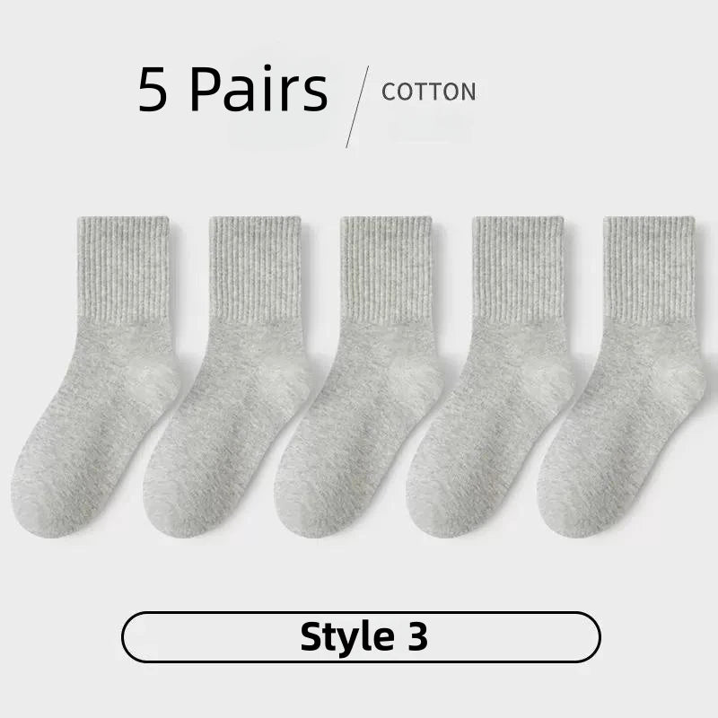 HIDY 5 Pairs Pure Cotton Socks