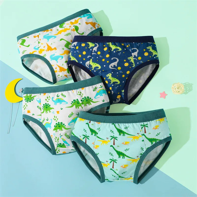 4Pcs/lot Boys Cotton Boxer Briefs