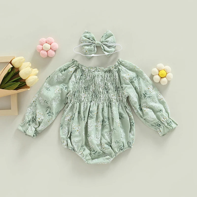 Tregren Baby Girls Valentine's Day Bodysuits with Headband