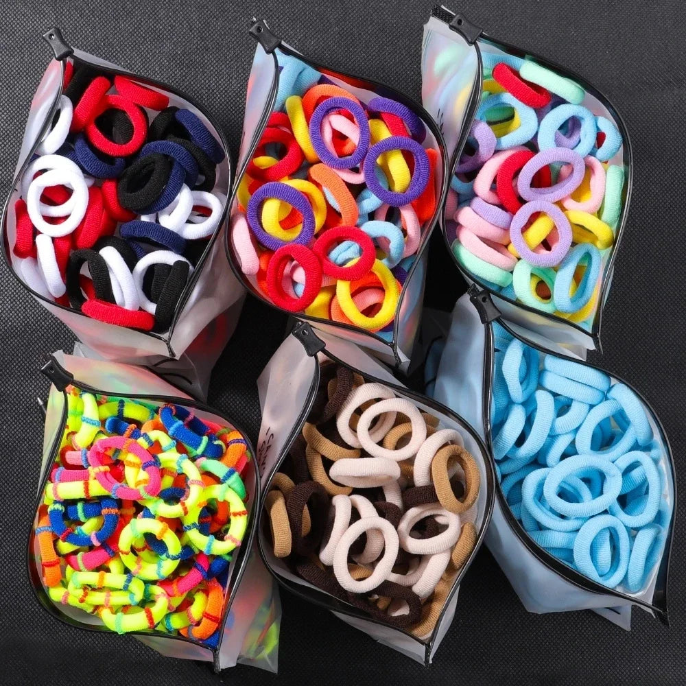 50PCS Colorful Basic Nylon Ealstic Hair Ties