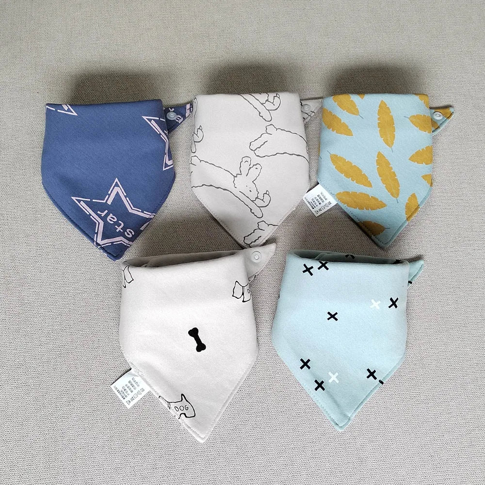 5pcs Cotton Bandana Bibs
