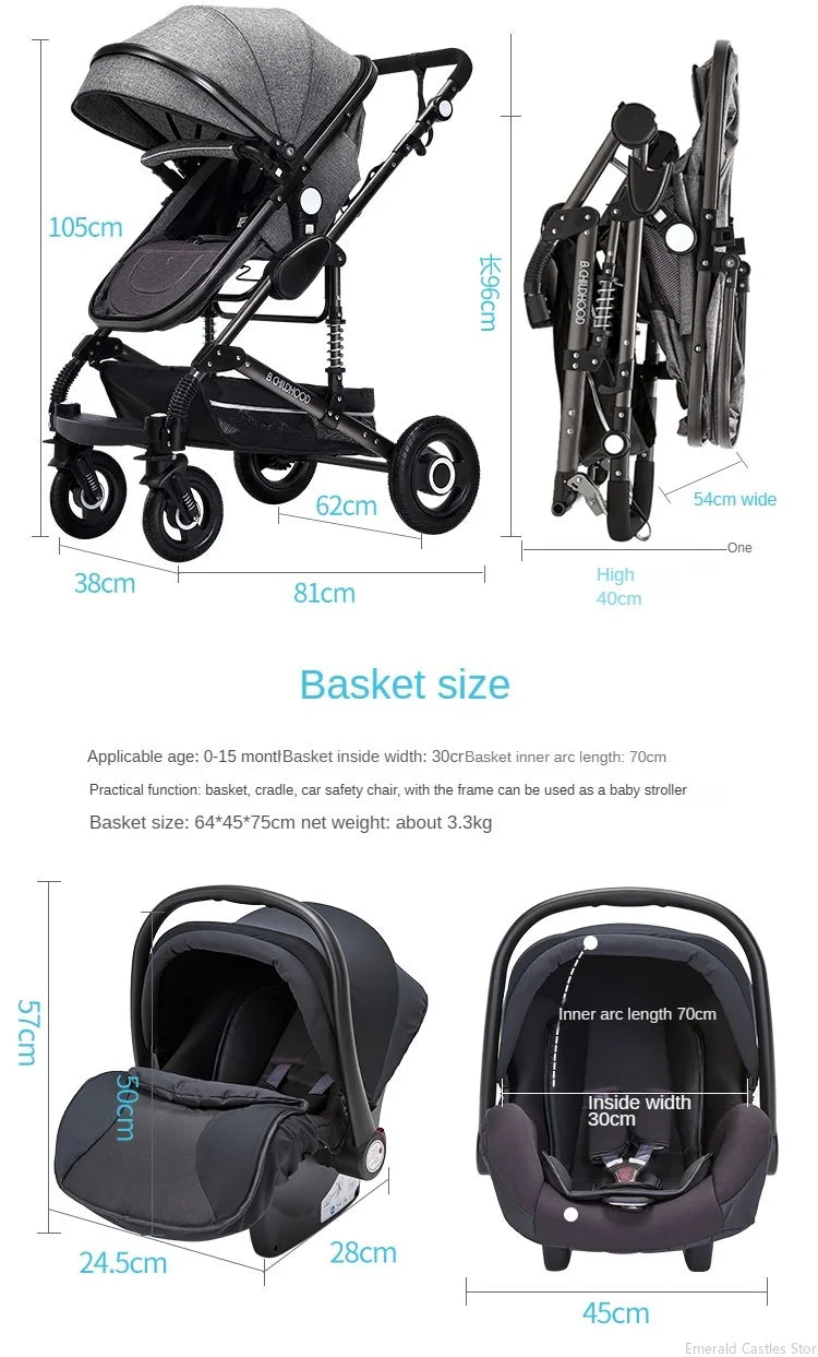 Jojo Baby stroller 3 in 1 stroller
