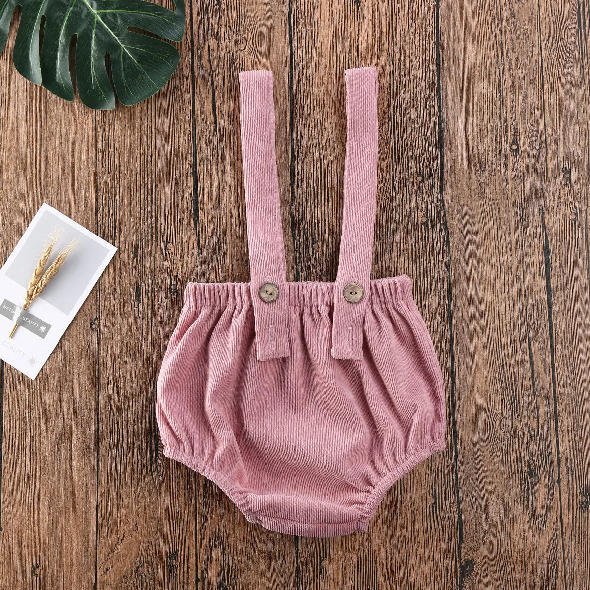 Christmas Unisex Corduroy Suspender Rompers