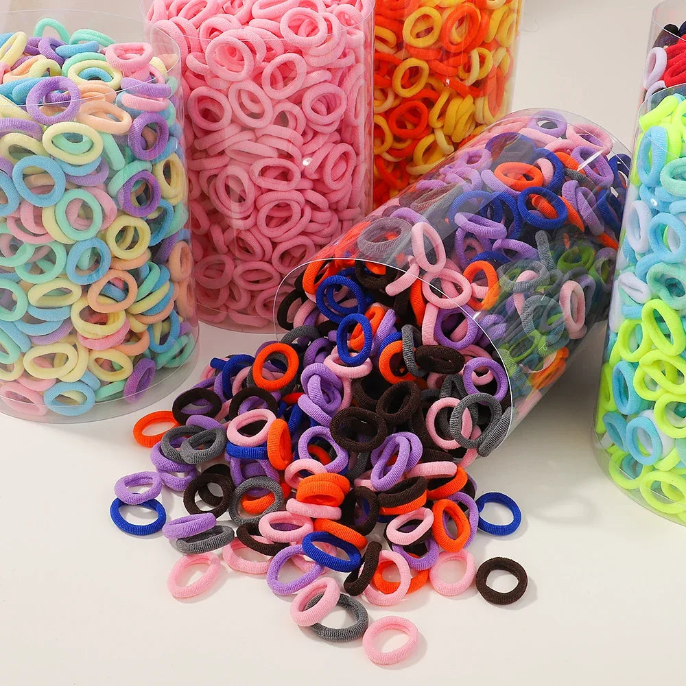 50PCS Colorful Basic Nylon Ealstic Hair Ties
