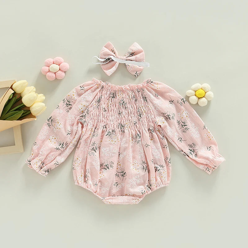 Tregren Baby Girls Valentine's Day Bodysuits with Headband