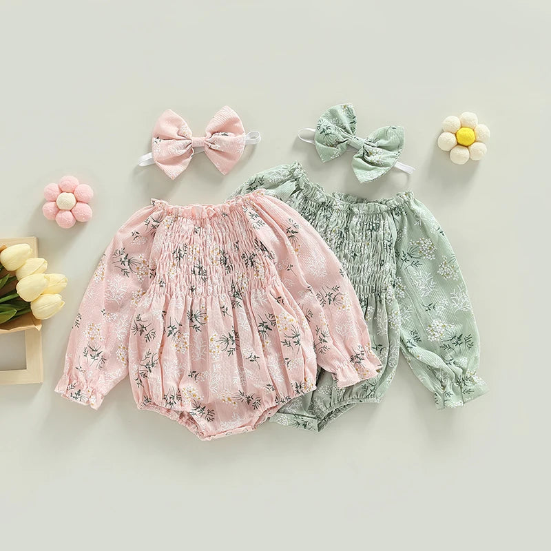 Tregren Baby Girls Valentine's Day Bodysuits with Headband