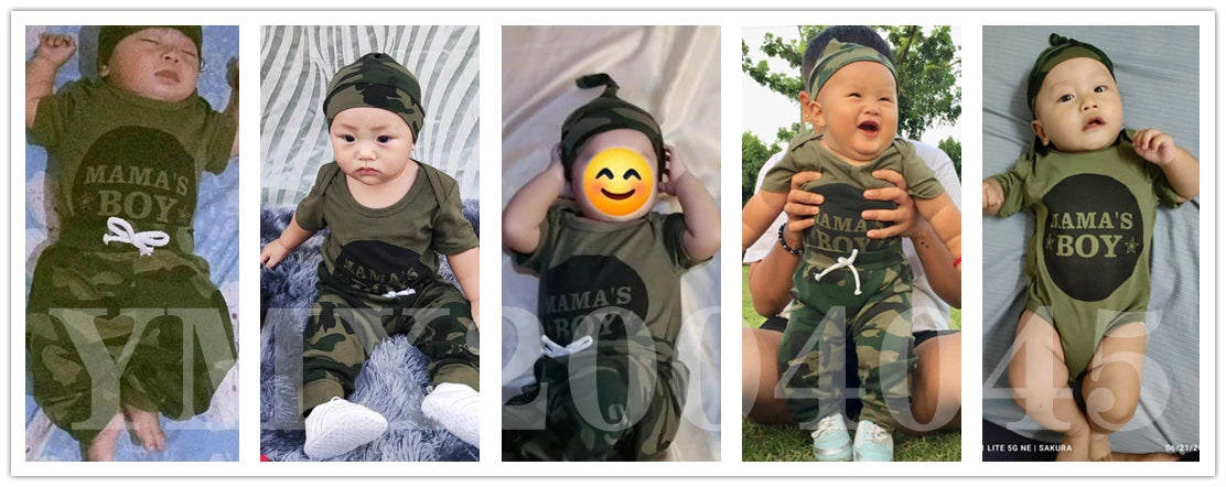 MOE 3pcs Short Sleeve Romper Set