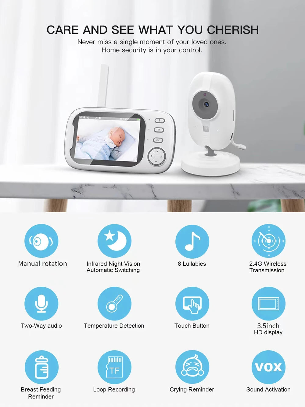 Cdycam New 3.5 inch Wireless Video Baby Monitor