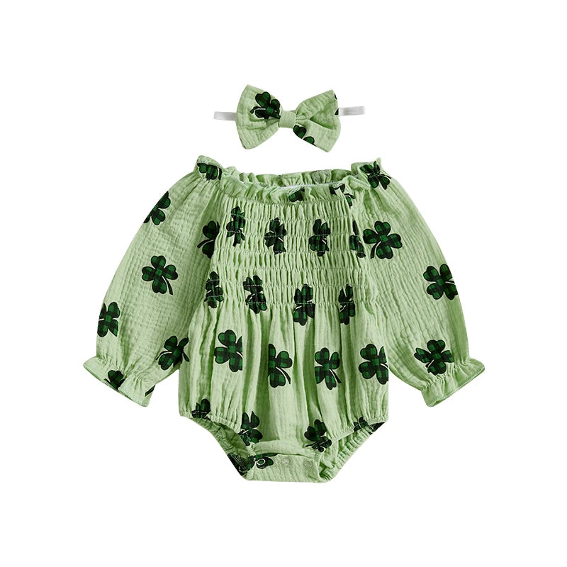 Tregren Baby Girls Valentine's Day Bodysuits with Headband