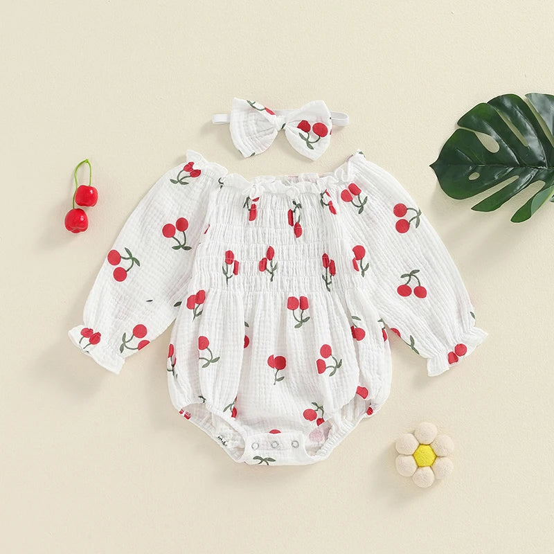 Tregren Baby Girls Valentine's Day Bodysuits with Headband