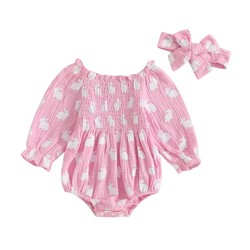 Tregren Baby Girls Valentine's Day Bodysuits with Headband