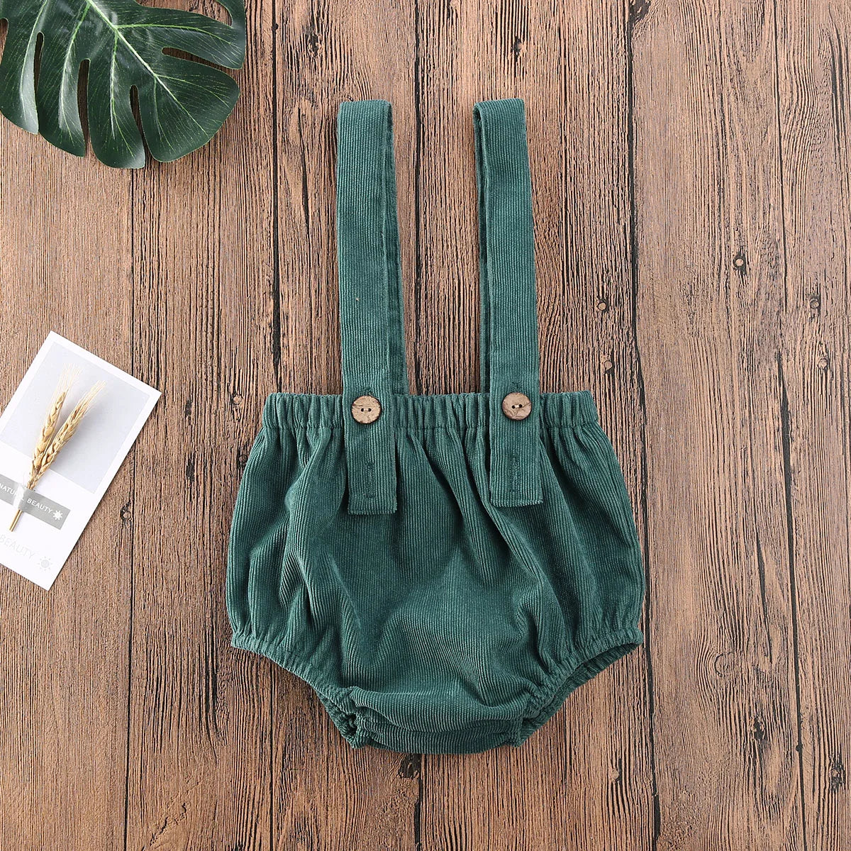 Christmas Unisex Corduroy Suspender Rompers