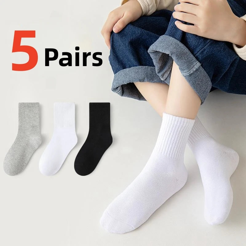 HIDY 5 Pairs Pure Cotton Socks