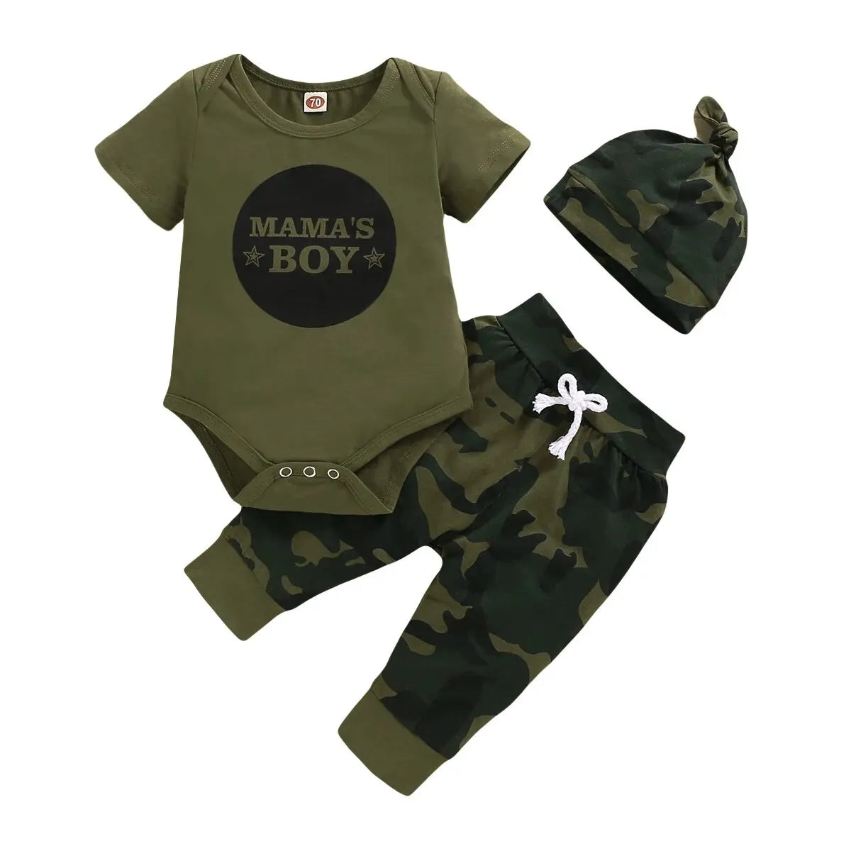 MOE 3pcs Short Sleeve Romper Set