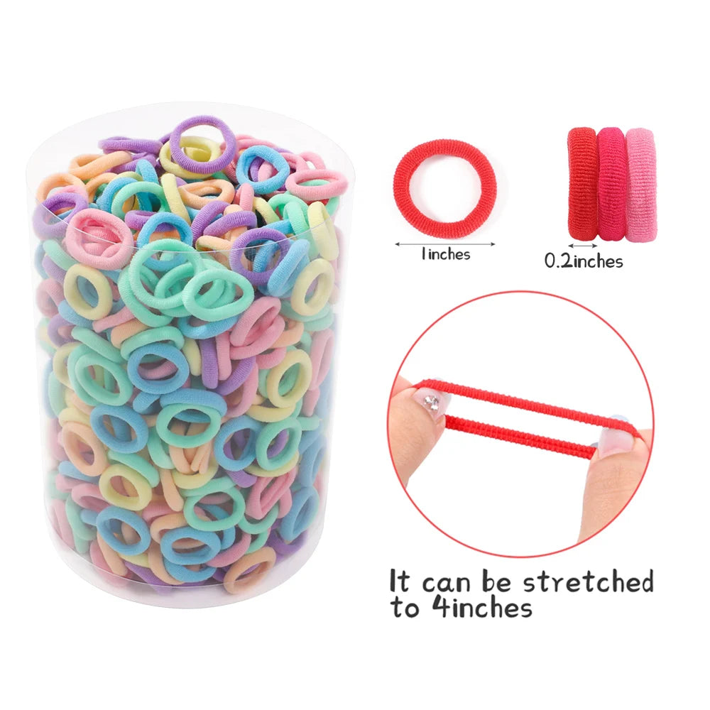 50PCS Colorful Basic Nylon Ealstic Hair Ties