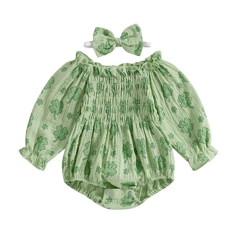 Tregren Baby Girls Valentine's Day Bodysuits with Headband