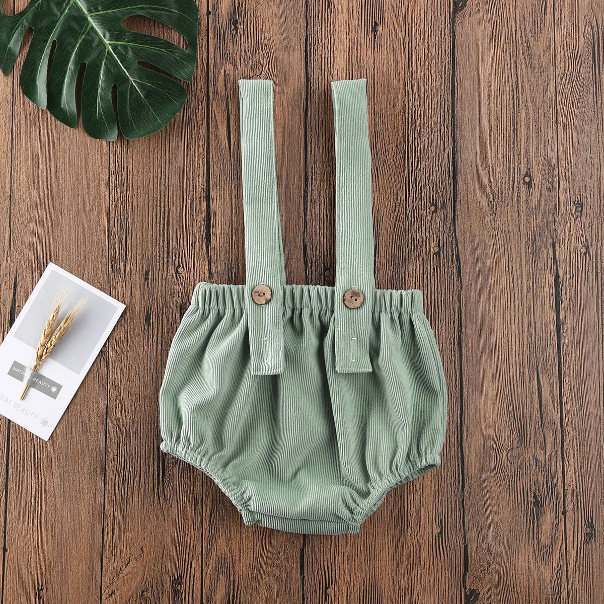 Christmas Unisex Corduroy Suspender Rompers