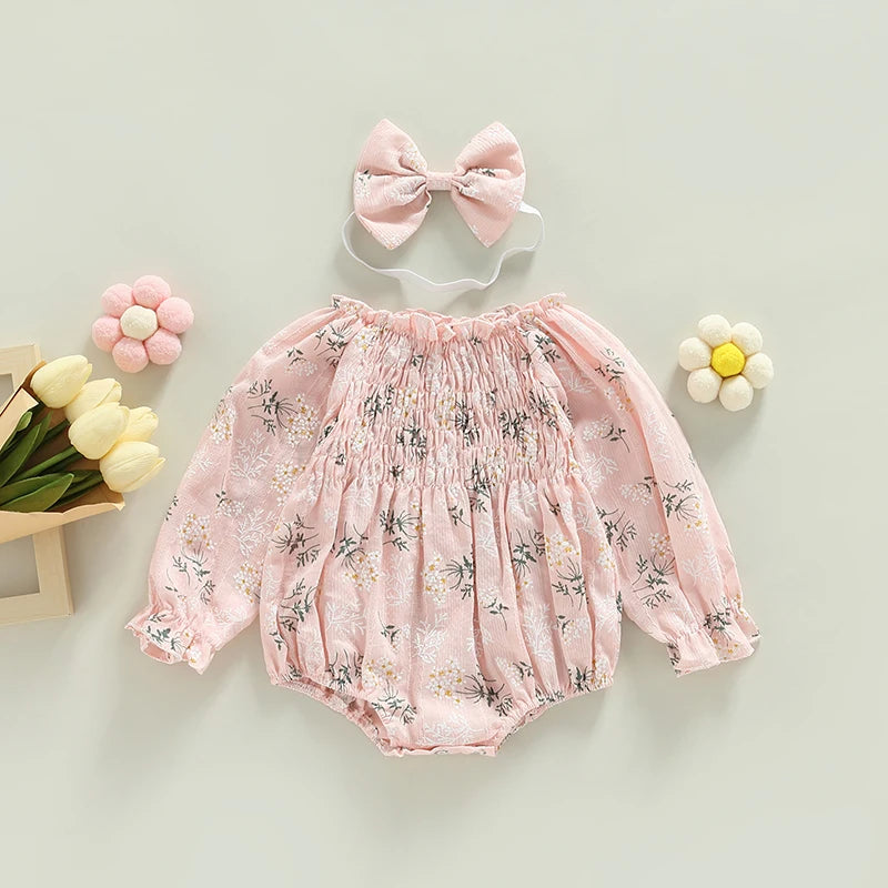 Tregren Baby Girls Valentine's Day Bodysuits with Headband