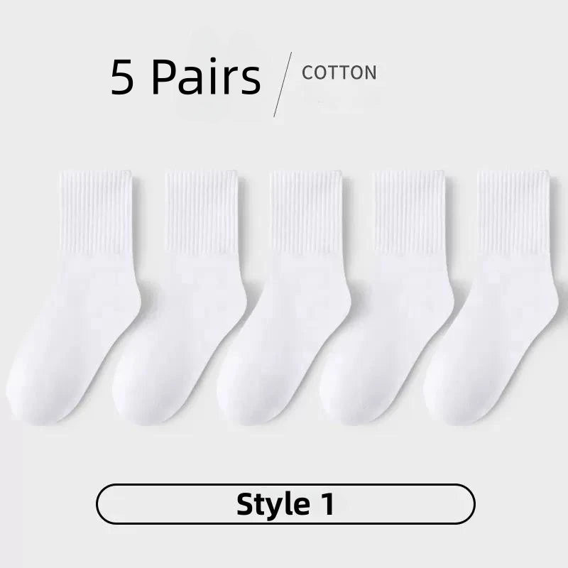 HIDY 5 Pairs Pure Cotton Socks
