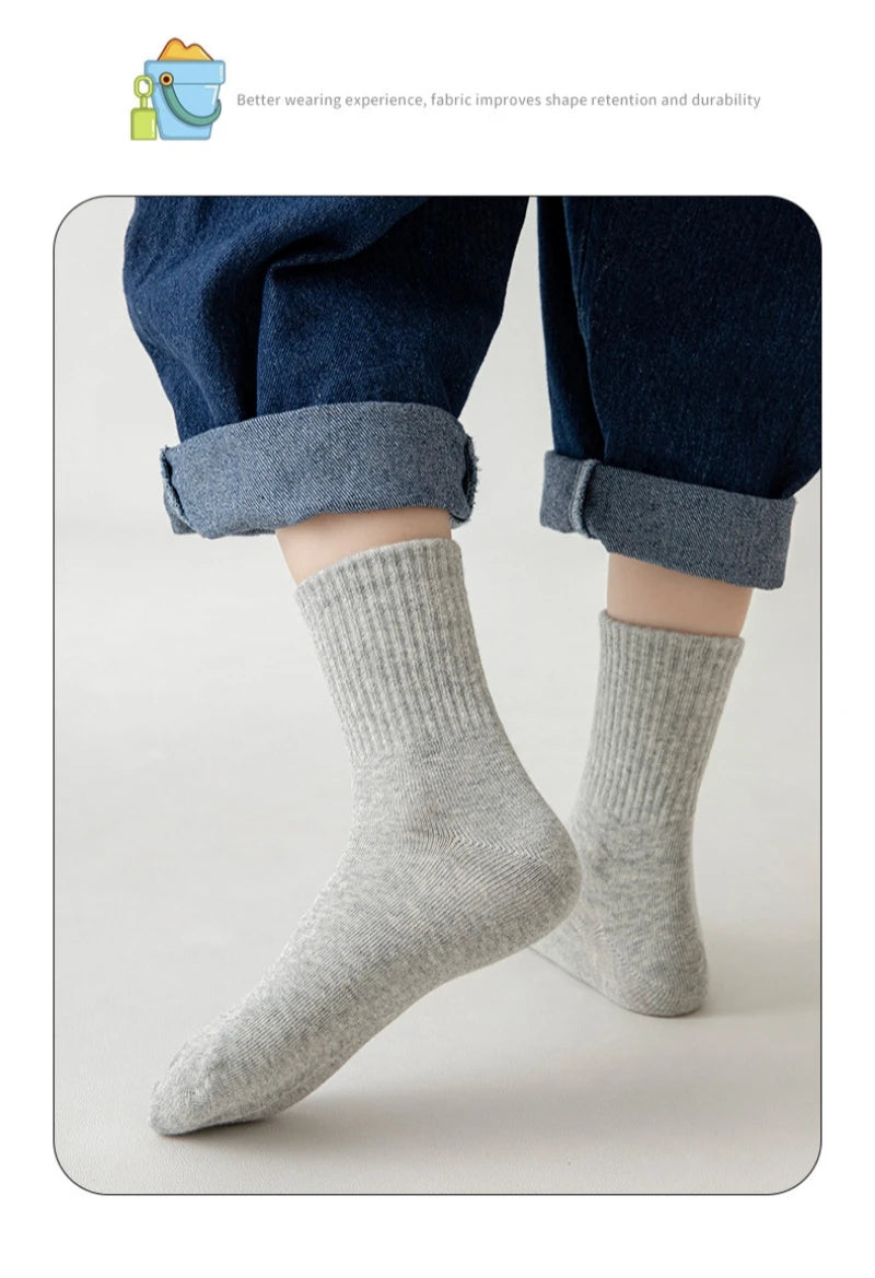 HIDY 5 Pairs Pure Cotton Socks