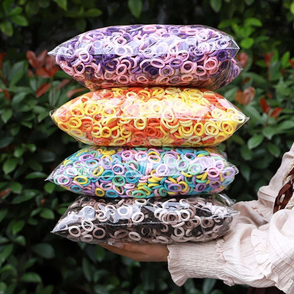 50PCS Colorful Basic Nylon Ealstic Hair Ties