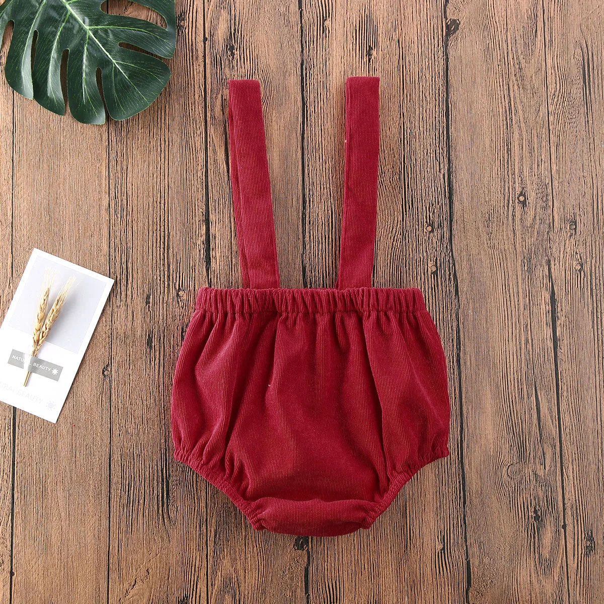Christmas Unisex Corduroy Suspender Rompers