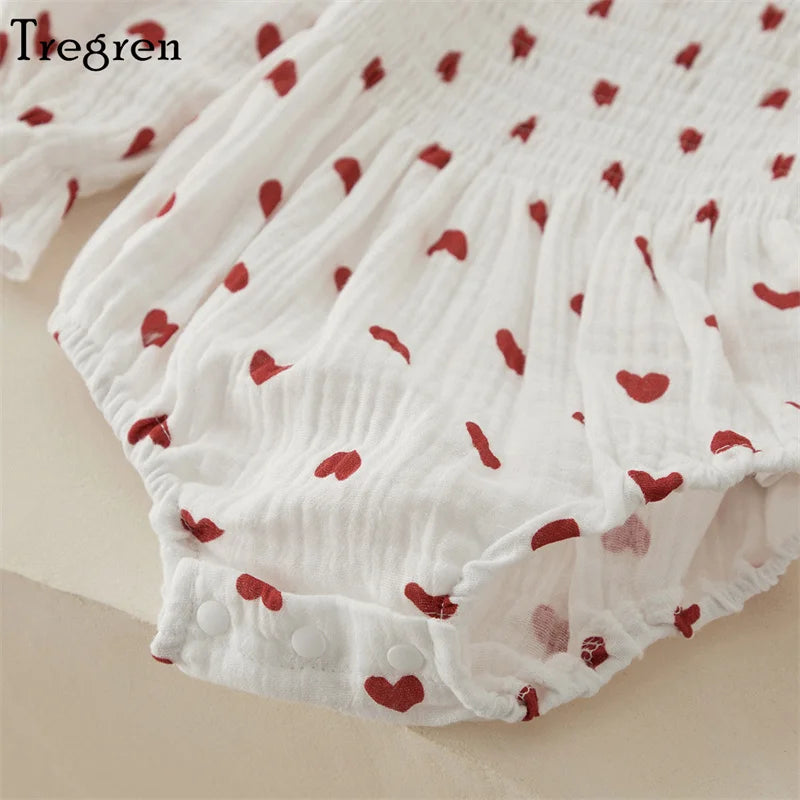 Tregren Baby Girls Valentine's Day Bodysuits with Headband
