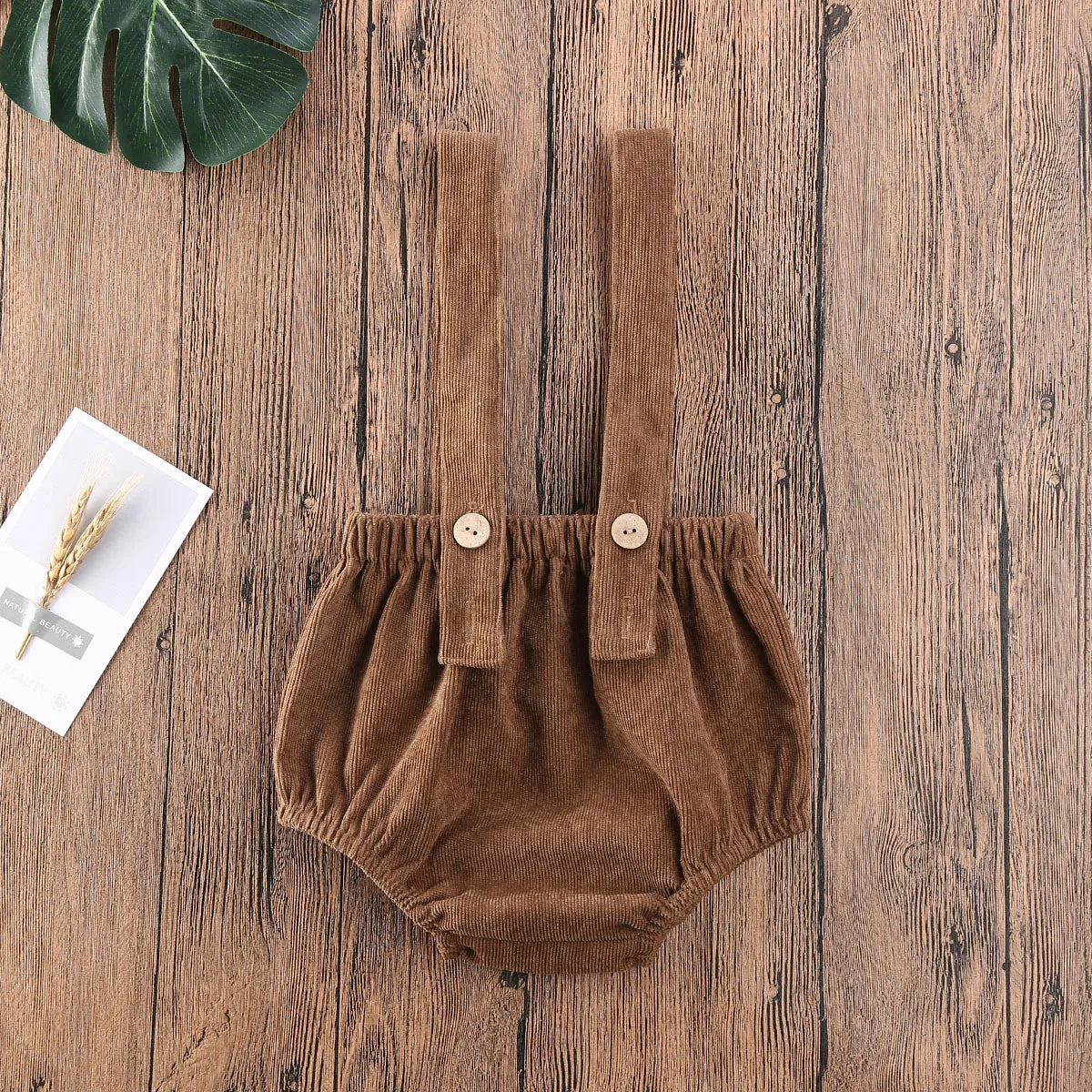 Christmas Unisex Corduroy Suspender Rompers