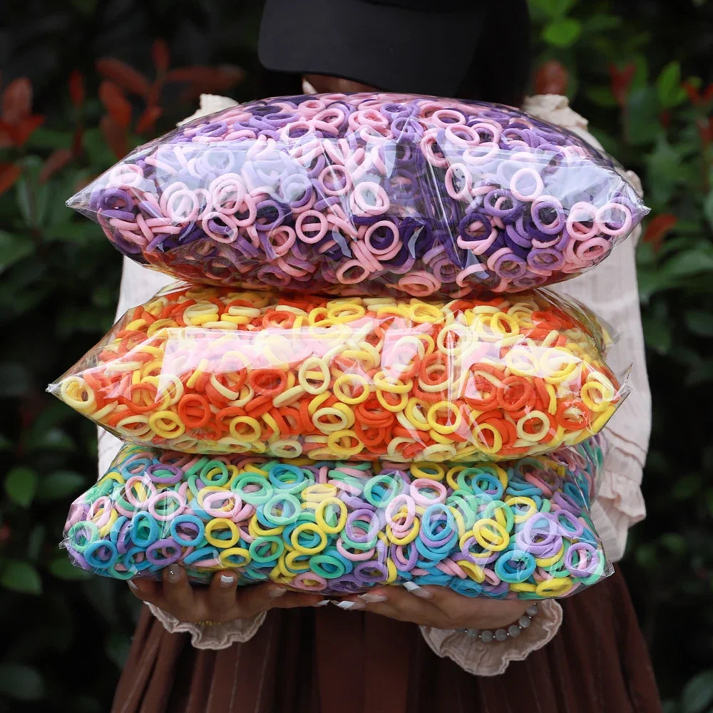 50PCS Colorful Basic Nylon Ealstic Hair Ties