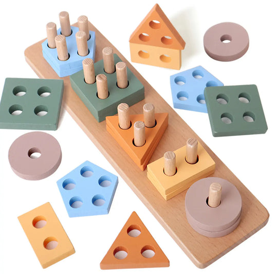 Montessori-Wooden Sorting & Stacking Toys