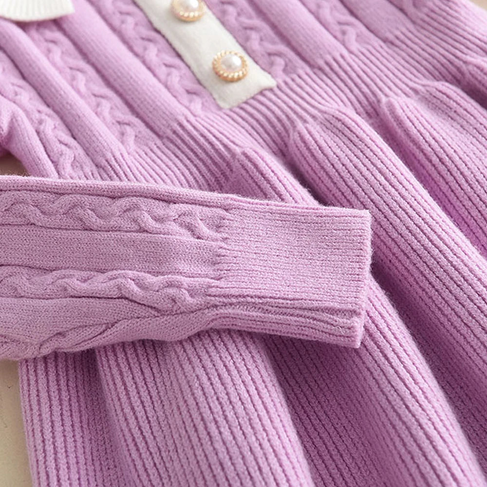 Winter Girls Knitting Wool Dress