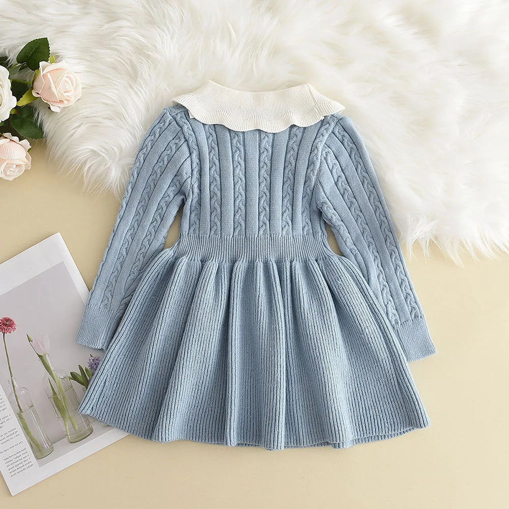 Winter Girls Knitting Wool Dress