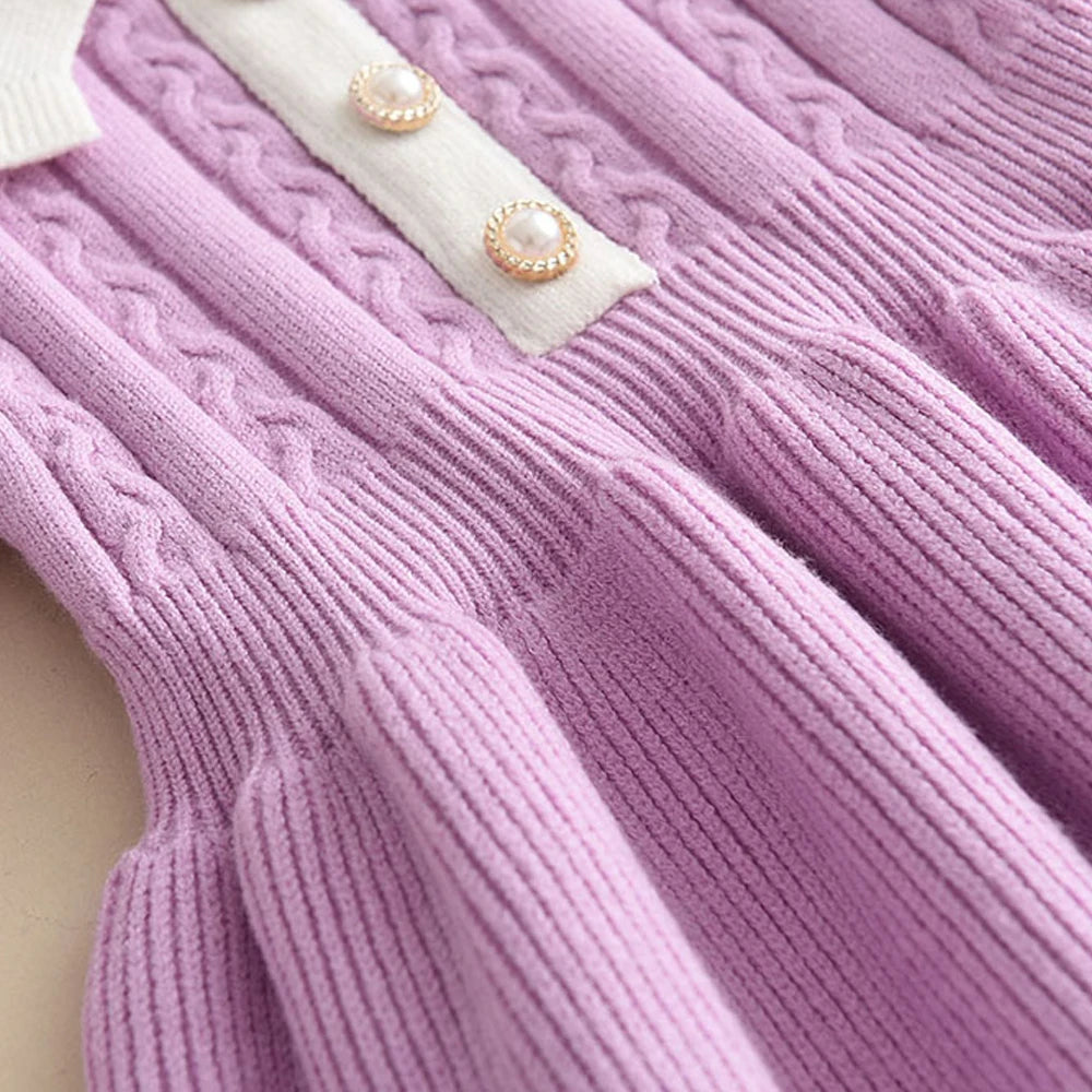 Winter Girls Knitting Wool Dress