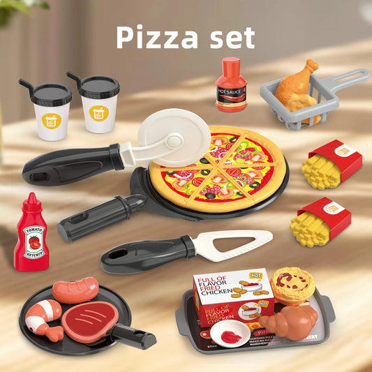 Pretend play, barbecue, fast food, pizza, sushi, afternoon tea, desserts, kitchen food, toy sets