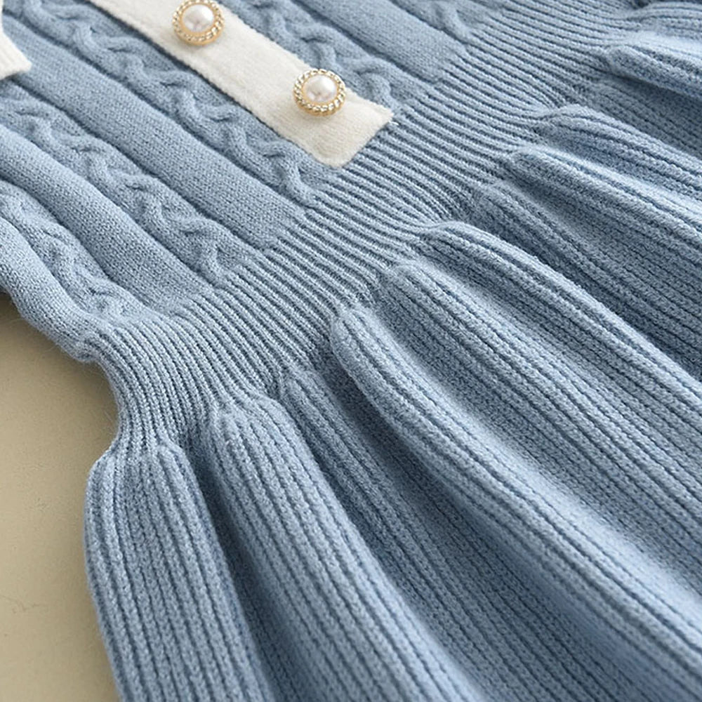 Winter Girls Knitting Wool Dress