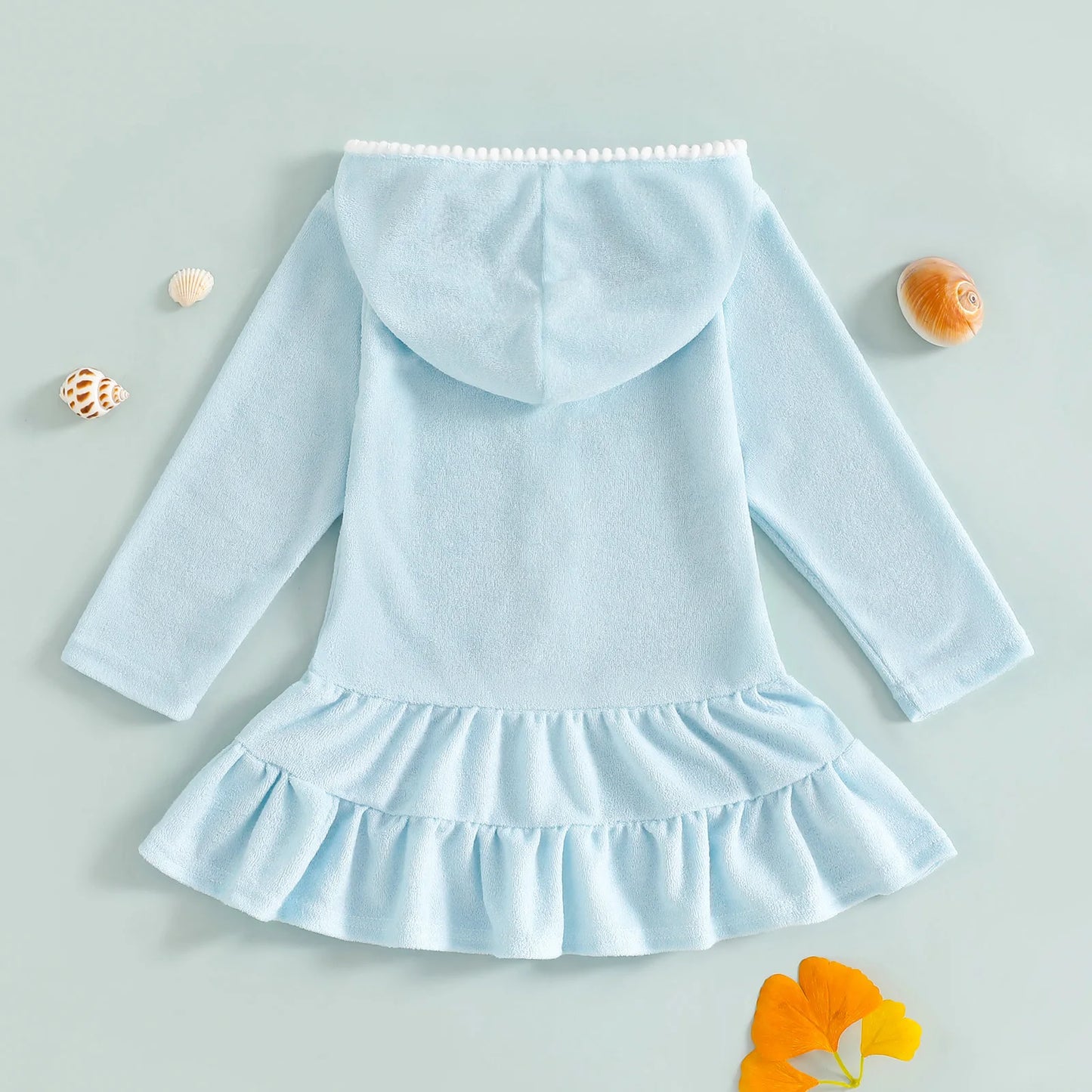 Long Sleeve Hooded Ruffles Dress