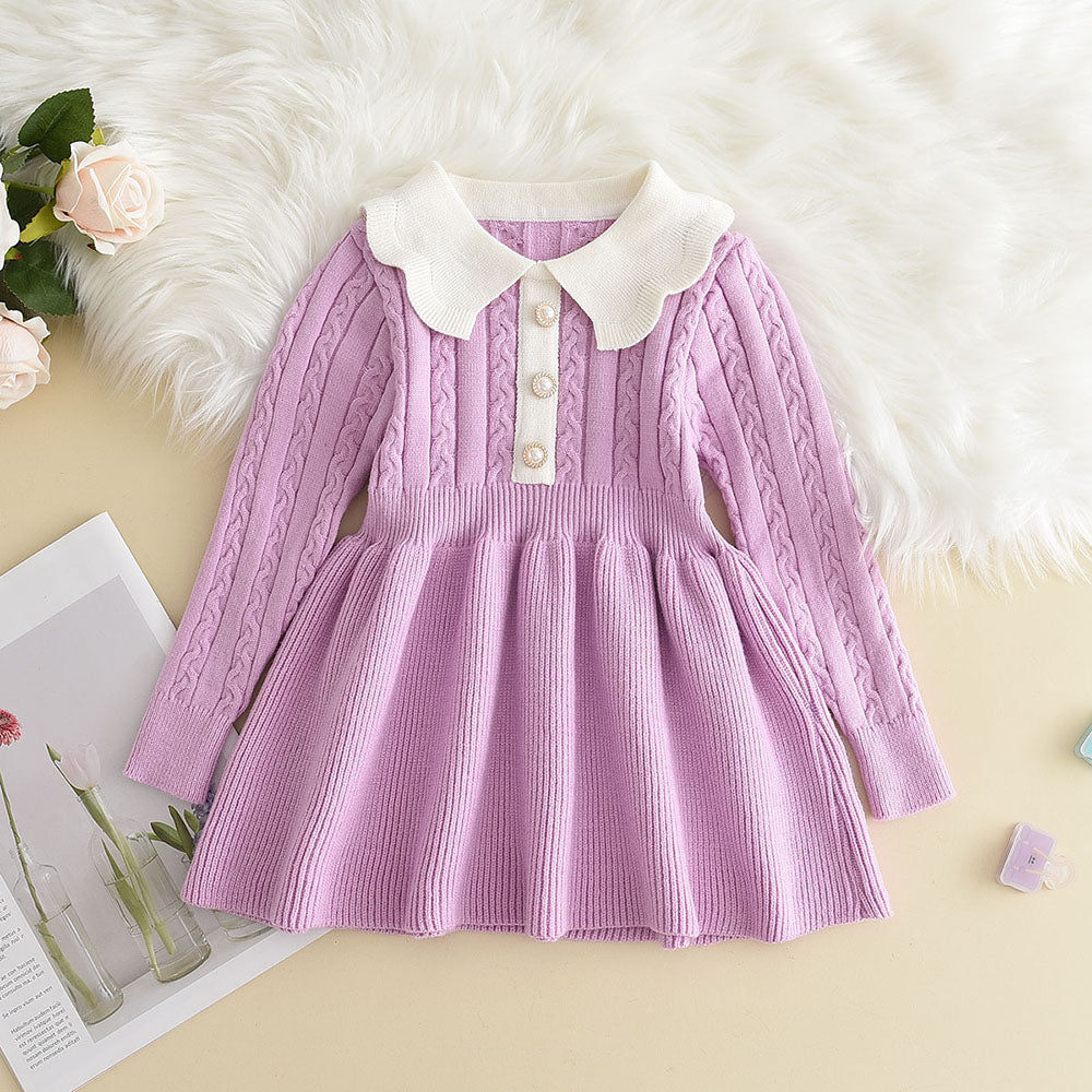 Winter Girls Knitting Wool Dress