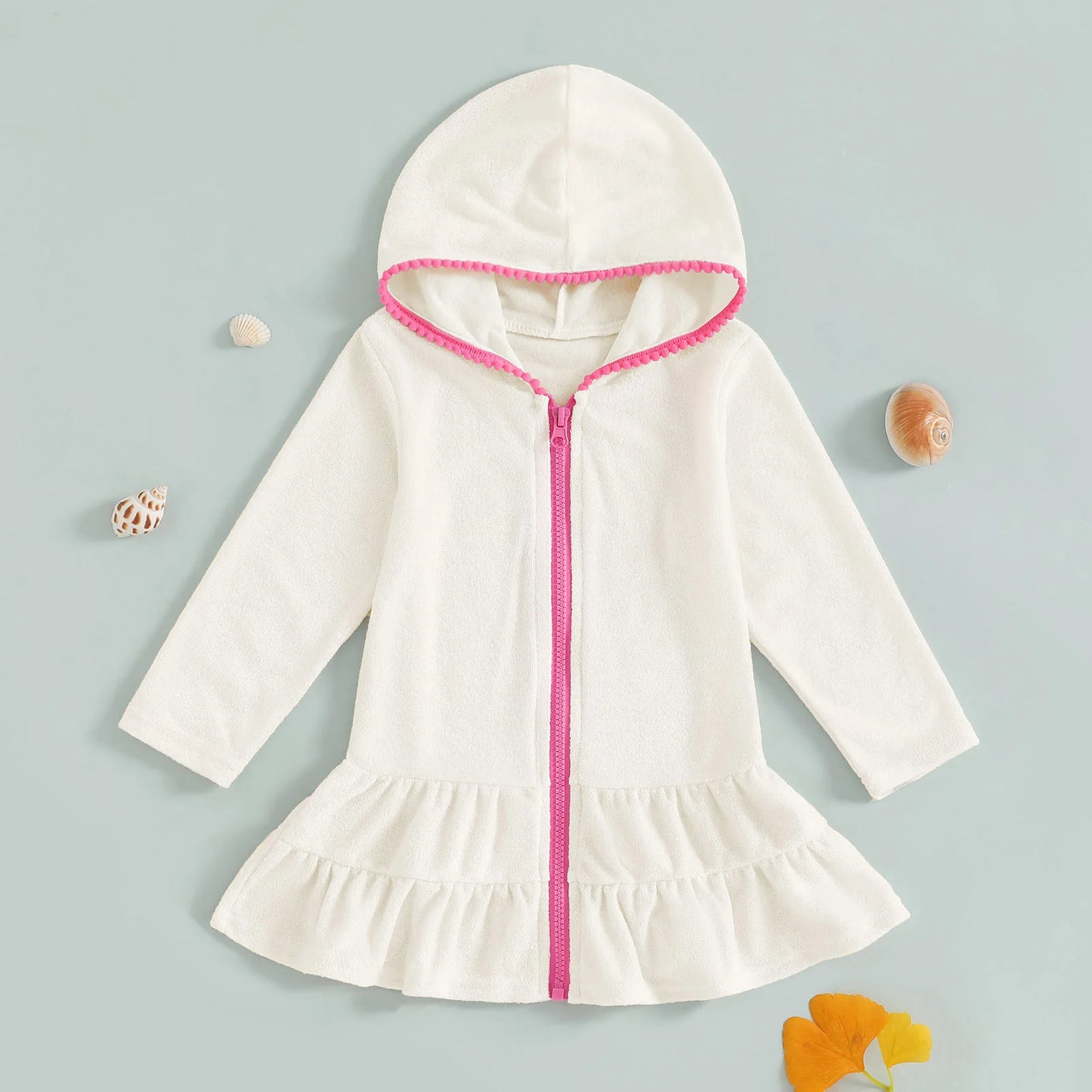 Long Sleeve Hooded Ruffles Dress