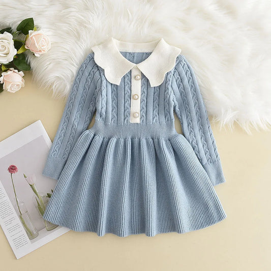Winter Girls Knitting Wool Dress