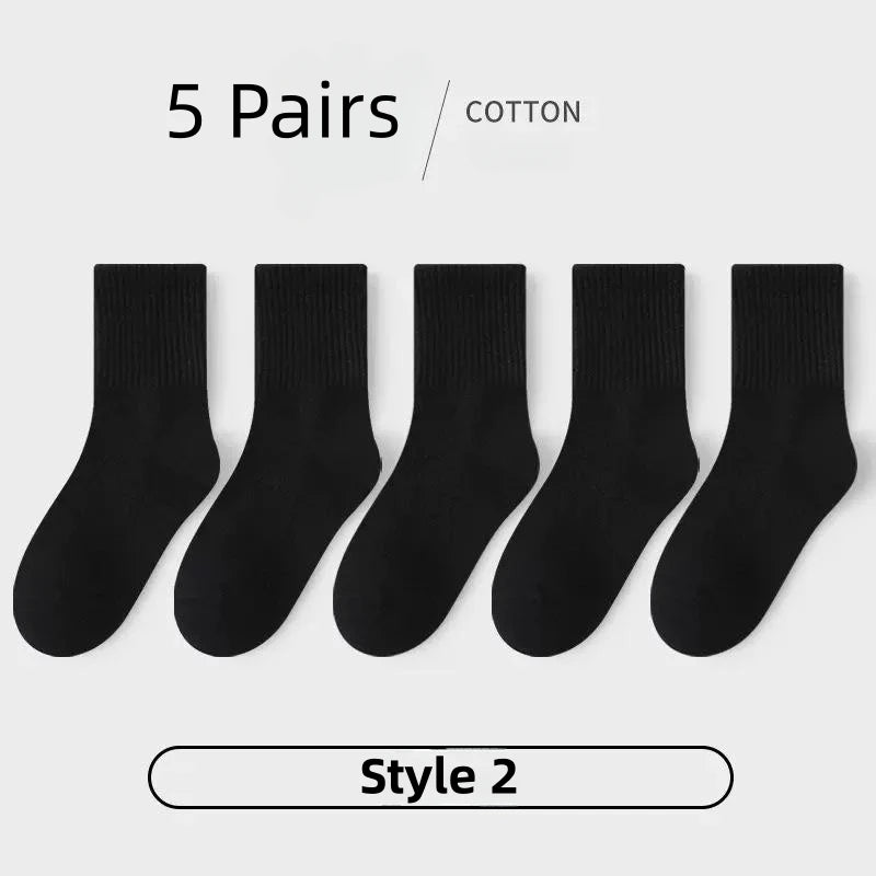 HIDY 5 Pairs Pure Cotton Socks