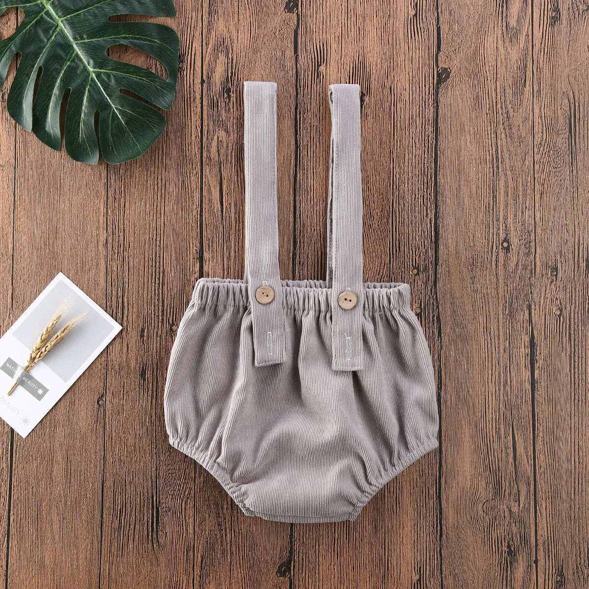 Christmas Unisex Corduroy Suspender Rompers
