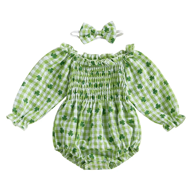 Tregren Baby Girls Valentine's Day Bodysuits with Headband