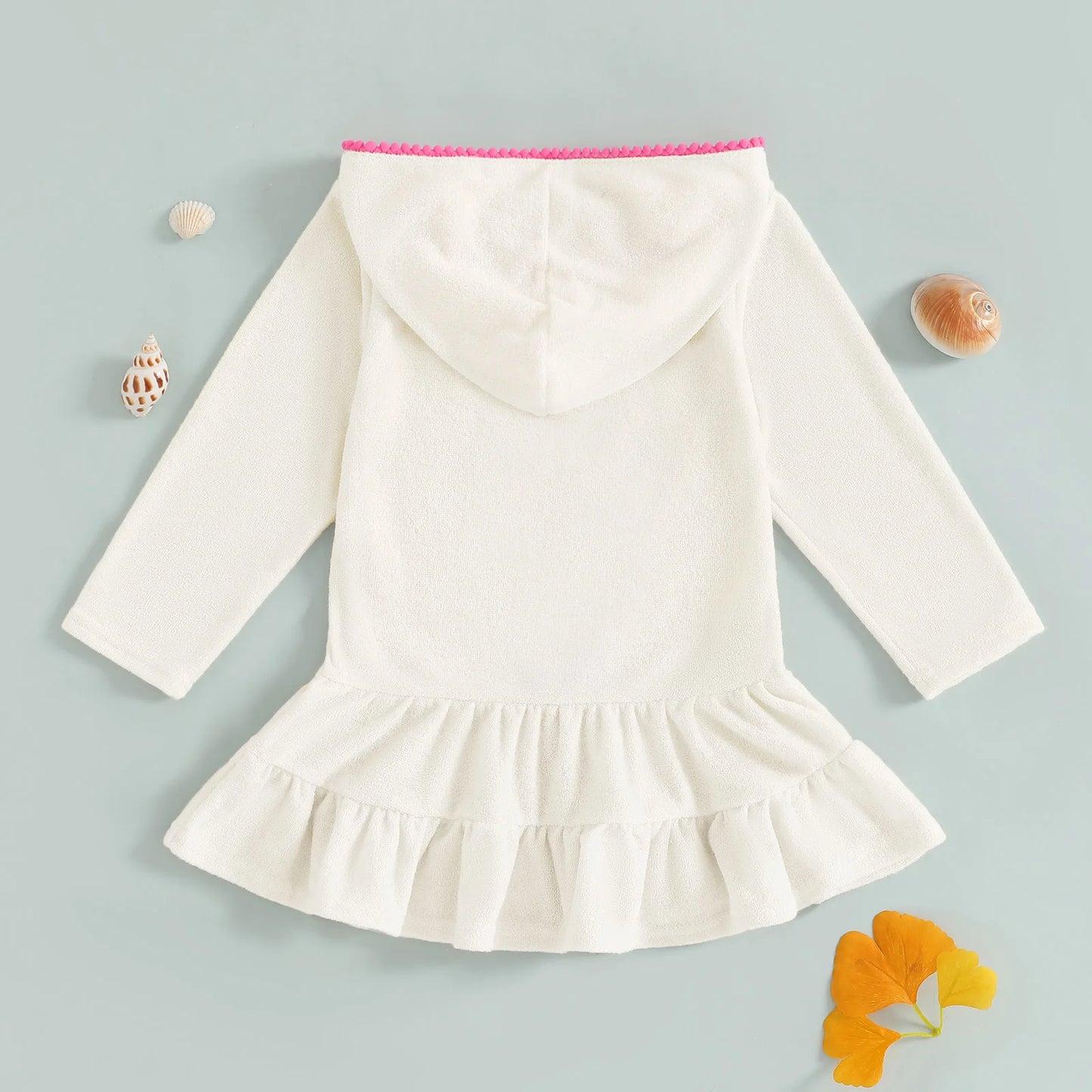 Long Sleeve Hooded Ruffles Dress